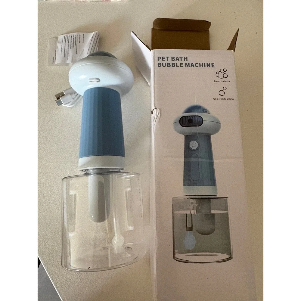 Pet Bath Bubble Machine Dog Cat‎ Foaming Soap Dispenser USB Rechargeable new